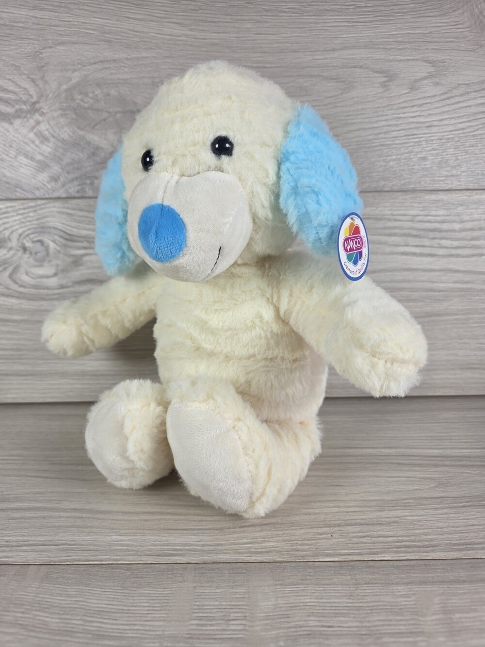 NANCO Plush Dog Plush w Hang Tag 12" Blue Ears SU42